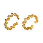 Sparkling Multi-Color Cubic Zirconia Open Band Ring-A097