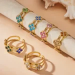 Luxury Four-Leaf Clover Cubic Zirconia Ring-A118