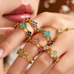 Luxury Four-Leaf Clover Cubic Zirconia Ring-A118