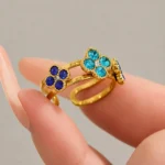 Luxury Four-Leaf Clover Cubic Zirconia Ring-A118