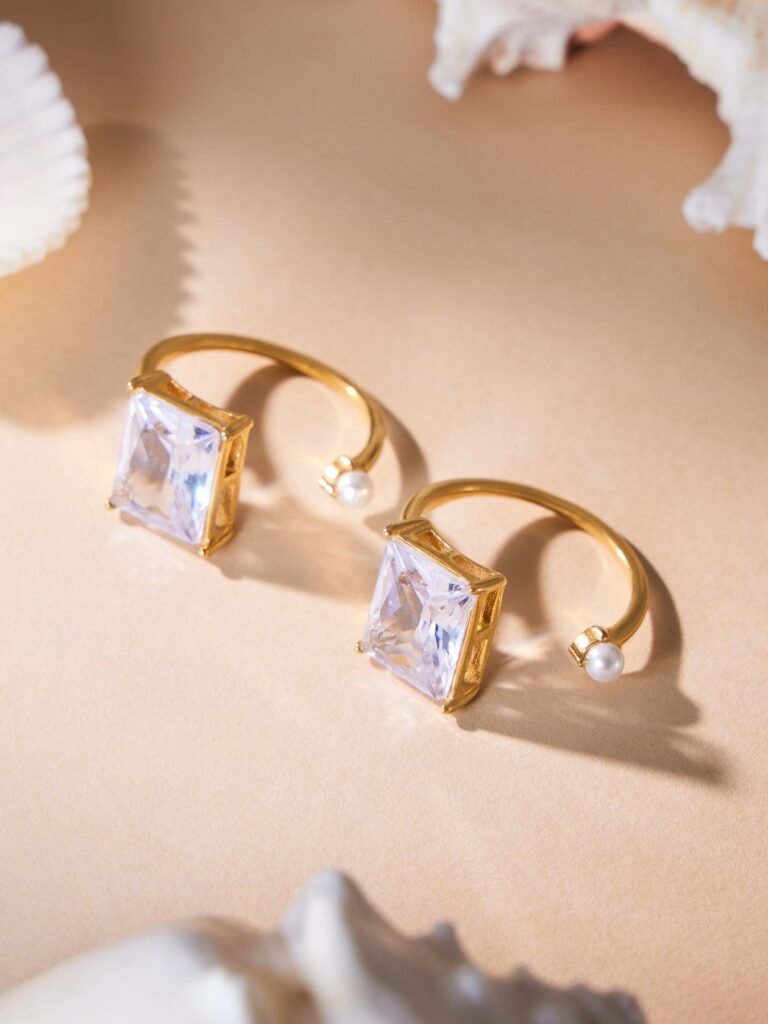 Elegant Stainless Steel Ring Featuring Cubic Zirconia-A202