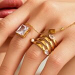 Elegant Stainless Steel Ring Featuring Cubic Zirconia-A202