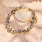 Beach Style Turquoise Sea Turtle and Seashell Charm Bracelet-E069