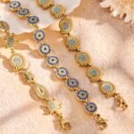 Beach Style Turquoise Sea Turtle and Seashell Charm Bracelet-E069