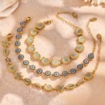 Beach Style Turquoise Sea Turtle and Seashell Charm Bracelet-E069
