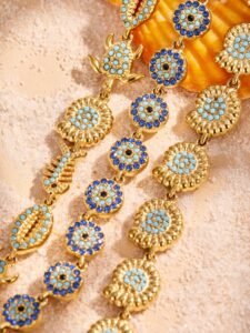 Beach Style Turquoise Sea Turtle and Seashell Charm Bracelet-E069
