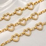Sparkling CZ Heart Charm Bracelet--E405