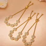 Elegant Flower Cubic Zirconia Adjustable Bracelet-E161