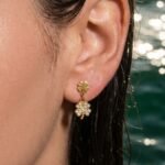 Stainless Steel Stud Earrings with Sparkling Cubic Zirconia