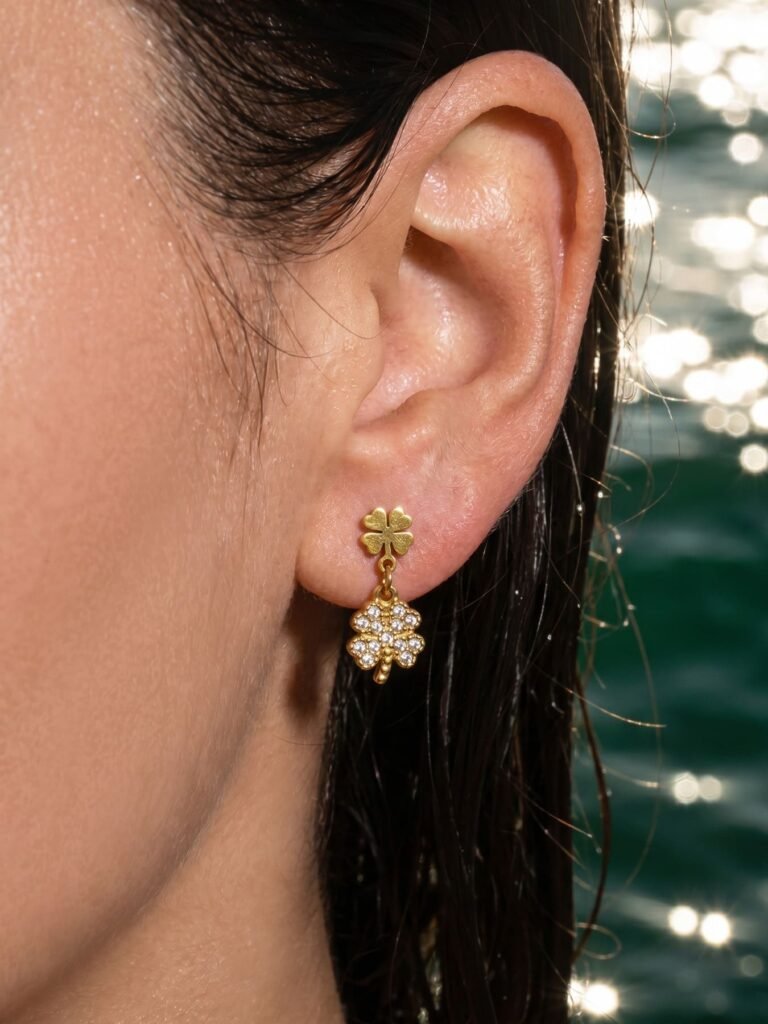 Stainless Steel Stud Earrings with Sparkling Cubic Zirconia
