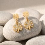 Stainless Steel Stud Earrings with Sparkling Cubic Zirconia