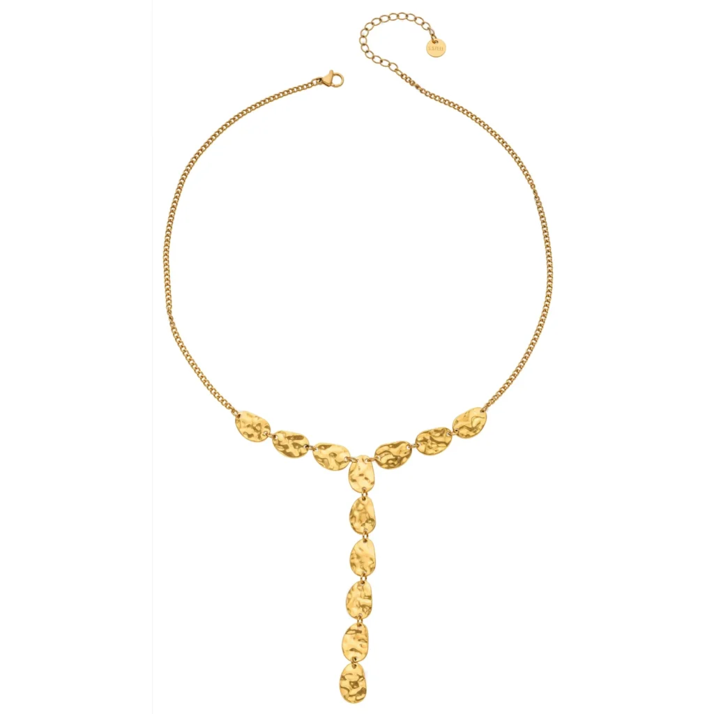 Minimalist Hammered Teardrop Tassel Collarbone Necklace-P135