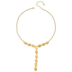 Minimalist Hammered Teardrop Tassel Collarbone Necklace-P135