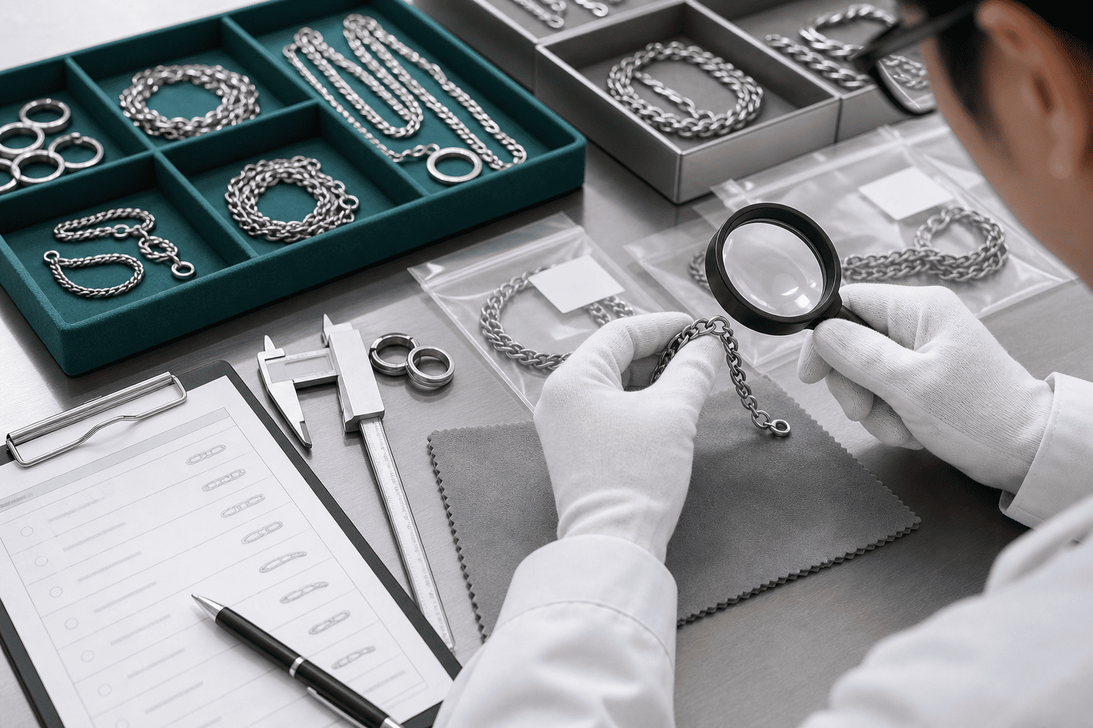 stainless steel jewelry QC inspection stainless steel jewelry QC inspection