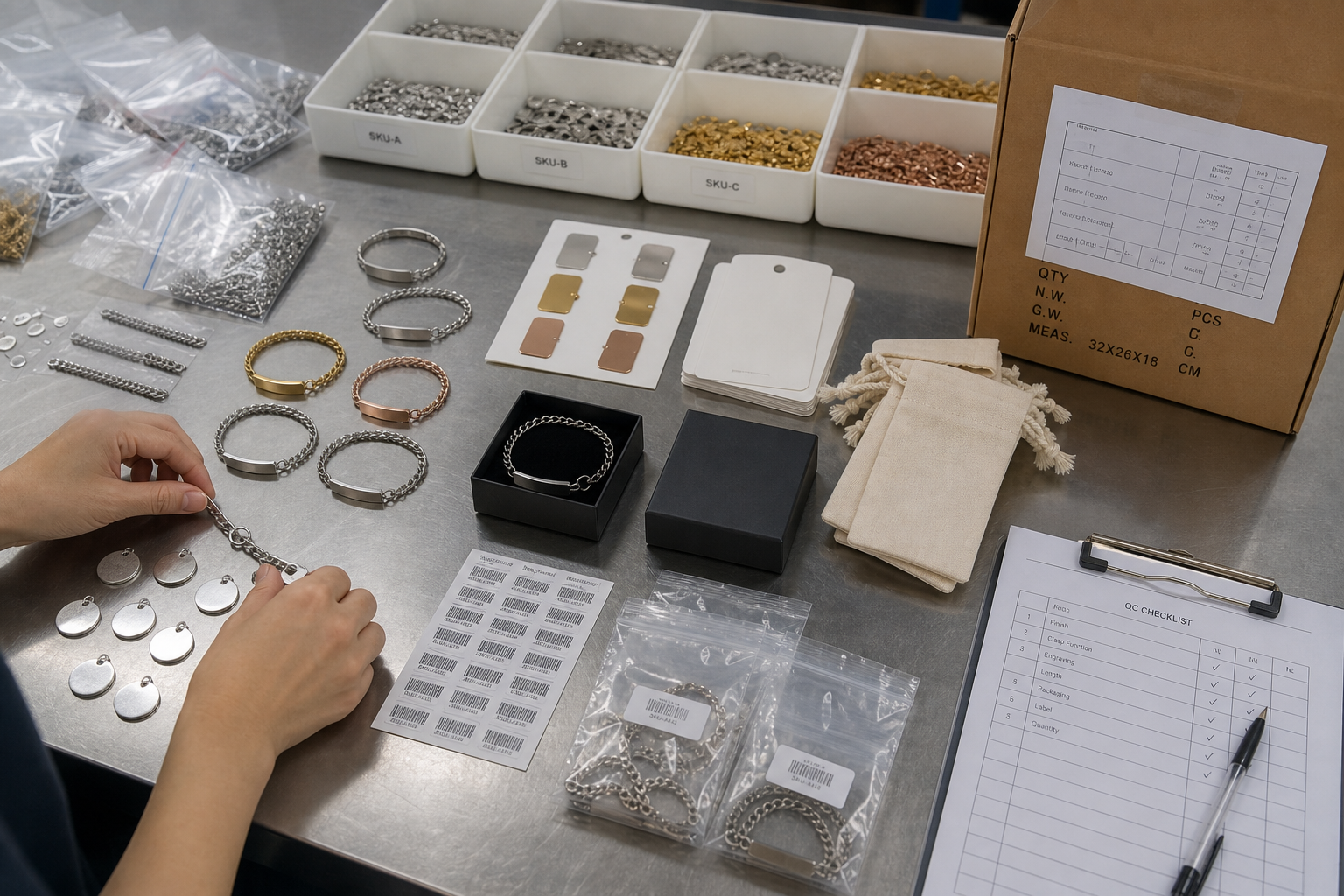 private label jewelry manufacturer handling logo packaging and QC