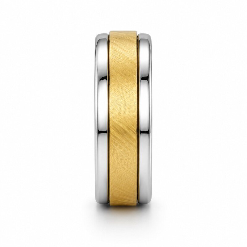Two-Tone Stainless Steel Spinner Ring - front view