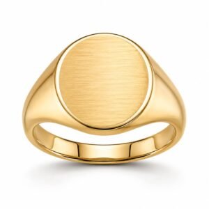 Gold Stainless Steel Blank Oval Signet Ring