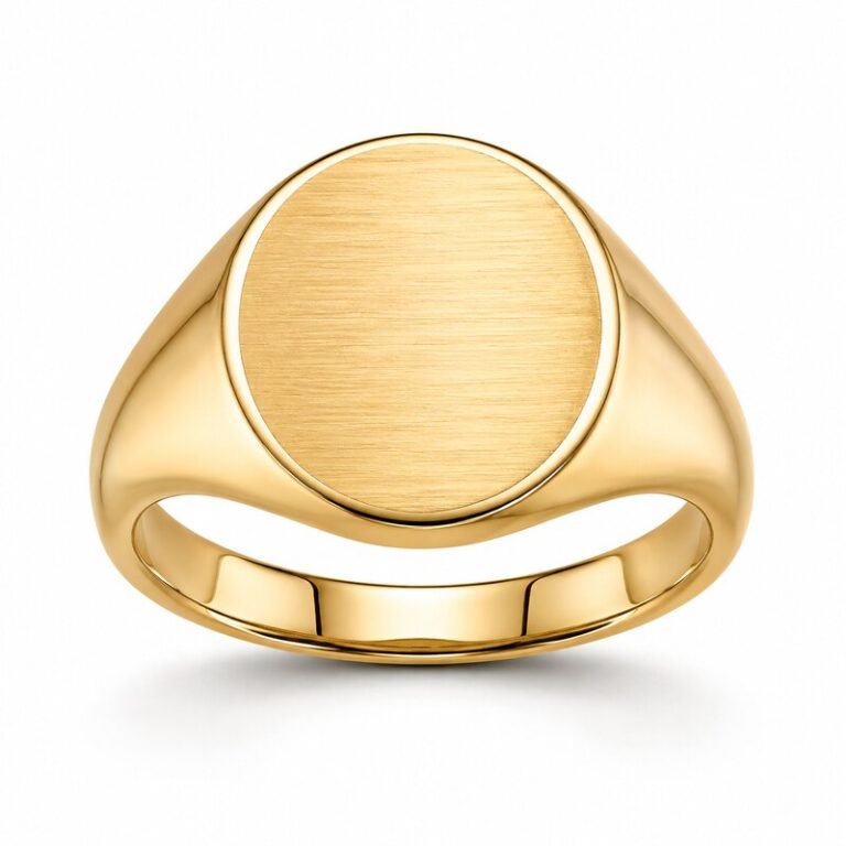 Gold Stainless Steel Blank Oval Signet Ring - main product image