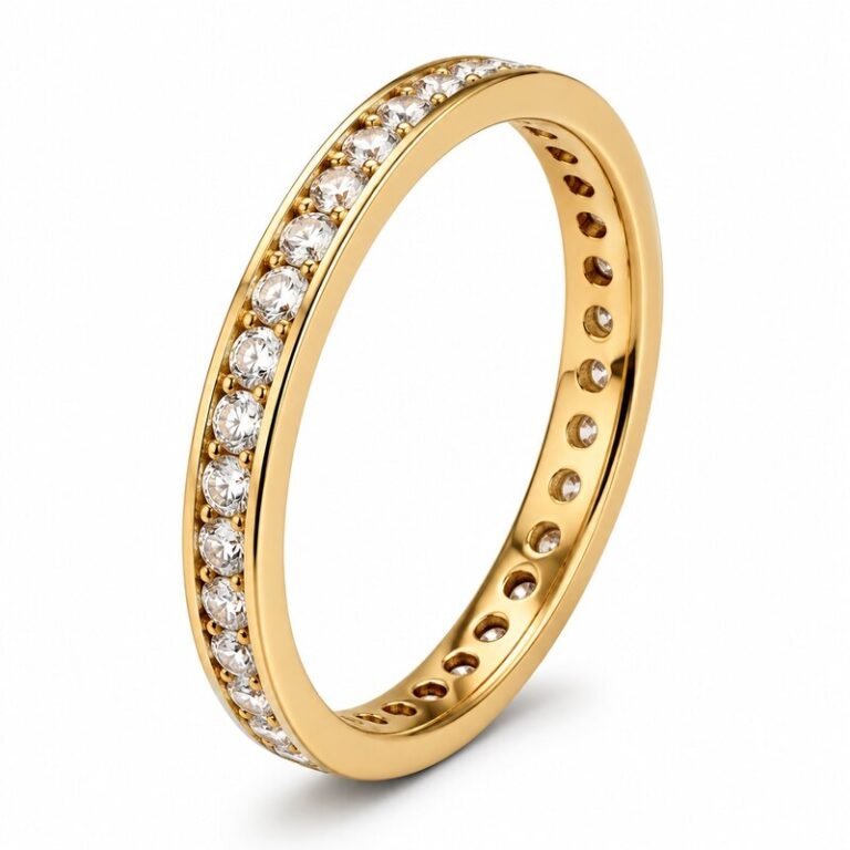 Gold Stainless Steel CZ Eternity Band - main product image