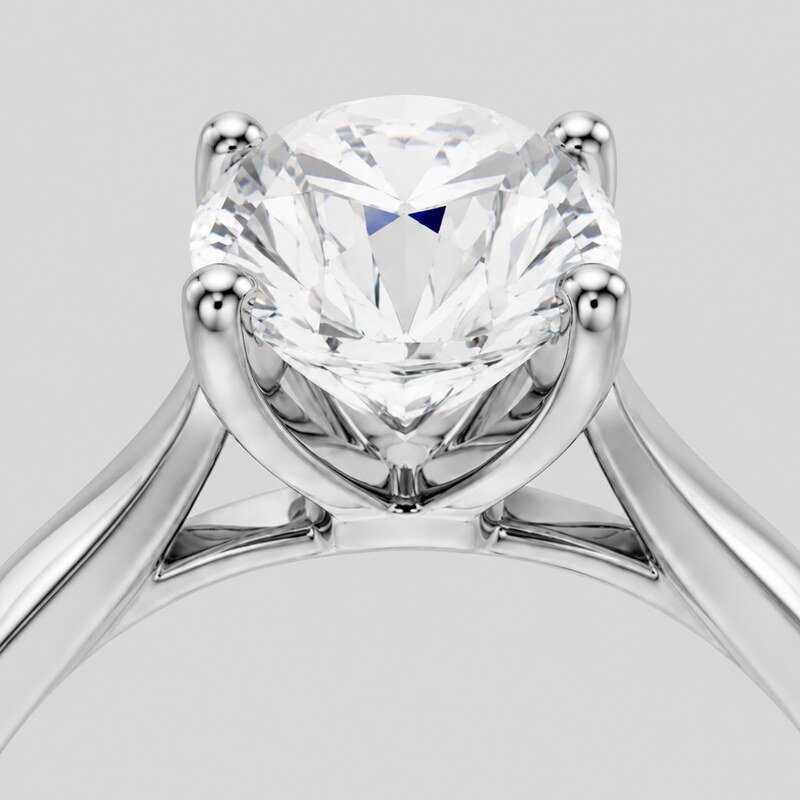 Silver Stainless Steel CZ Engagement Ring - material and finish detail
