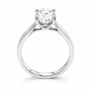 Silver Stainless Steel CZ Engagement Ring