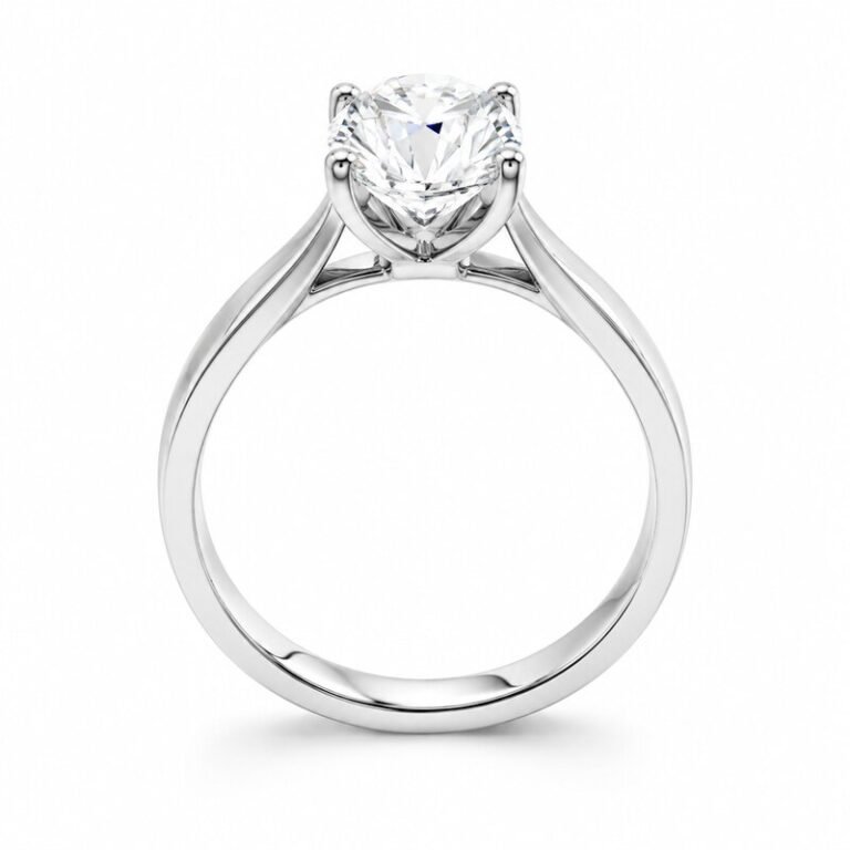 Silver Stainless Steel CZ Engagement Ring - main product image