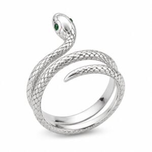Silver Stainless Steel Snake Ring