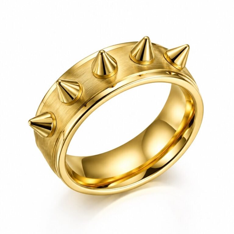 Gold Stainless Steel Spike Ring - main product image