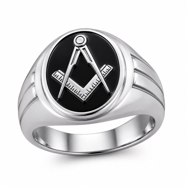 Masonic Stainless Steel Signet Ring - main product image