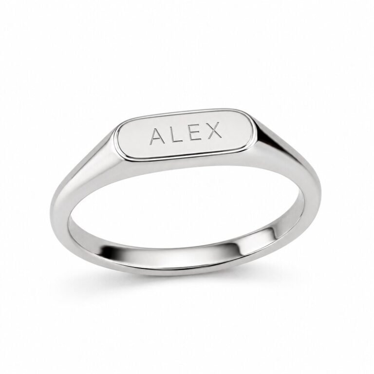 Custom Name Stainless Steel Signet Ring - main product image