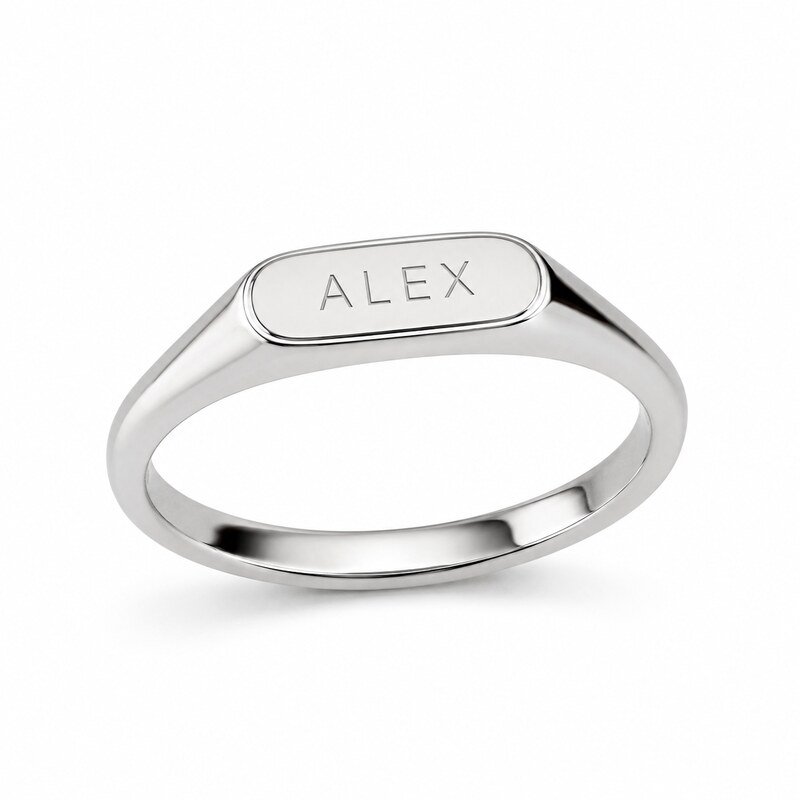 Custom Name Stainless Steel Signet Ring - main product image