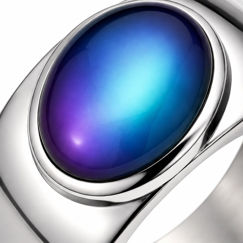 Color Changing Stainless Steel Mood Ring - material and finish detail