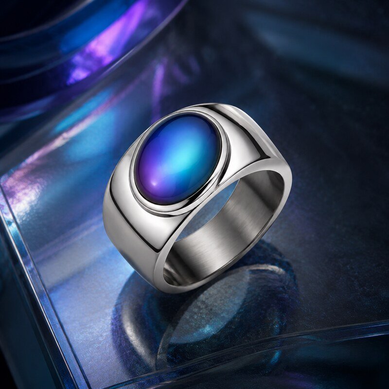 Color Changing Stainless Steel Mood Ring - lifestyle product image