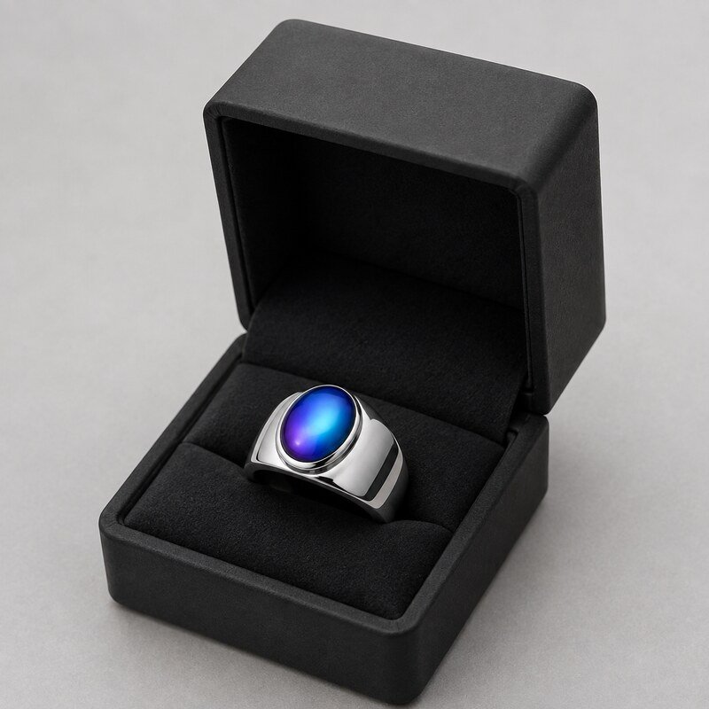 Color Changing Stainless Steel Mood Ring - wholesale packaging image