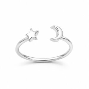 Star and Moon Stainless Steel Adjustable Toe Ring