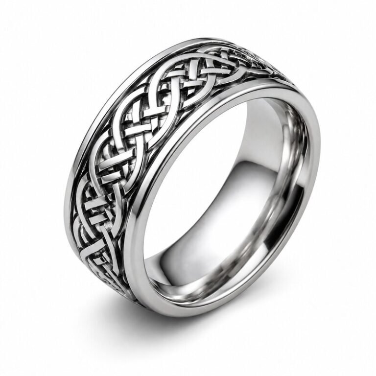 Men's Celtic Knot Stainless Steel Ring - main view