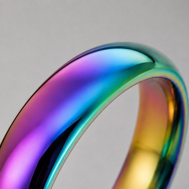 Unisex Rainbow PVD Band - detail view