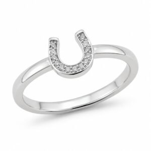 Women’s Silver CZ Horseshoe Ring
