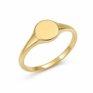 Women’s Gold Blank Initial Signet Ring
