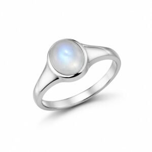 Women’s Silver Moonstone Signet Ring