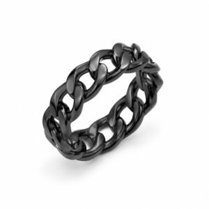 Unisex Black Chain Link Ring