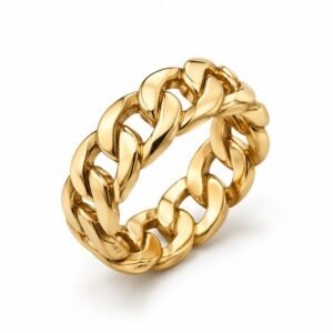 Unisex Gold Cuban Link Ring