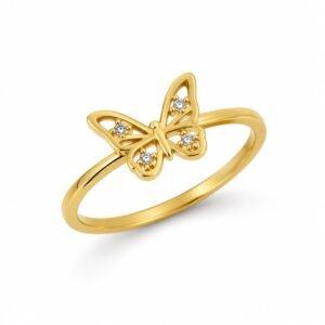 Women’s Gold CZ Butterfly Ring