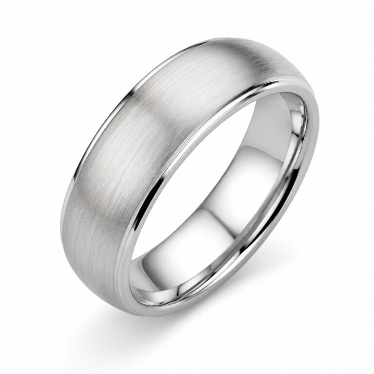 Unisex Silver Brushed Dome Band - main view