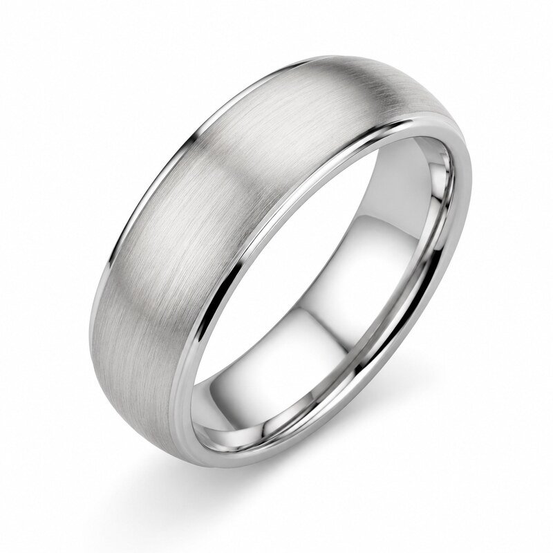 Unisex Silver Brushed Dome Band - main view