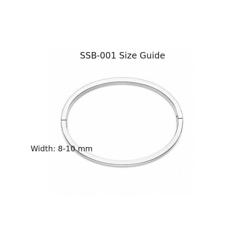 Stainless steel bangle size guide