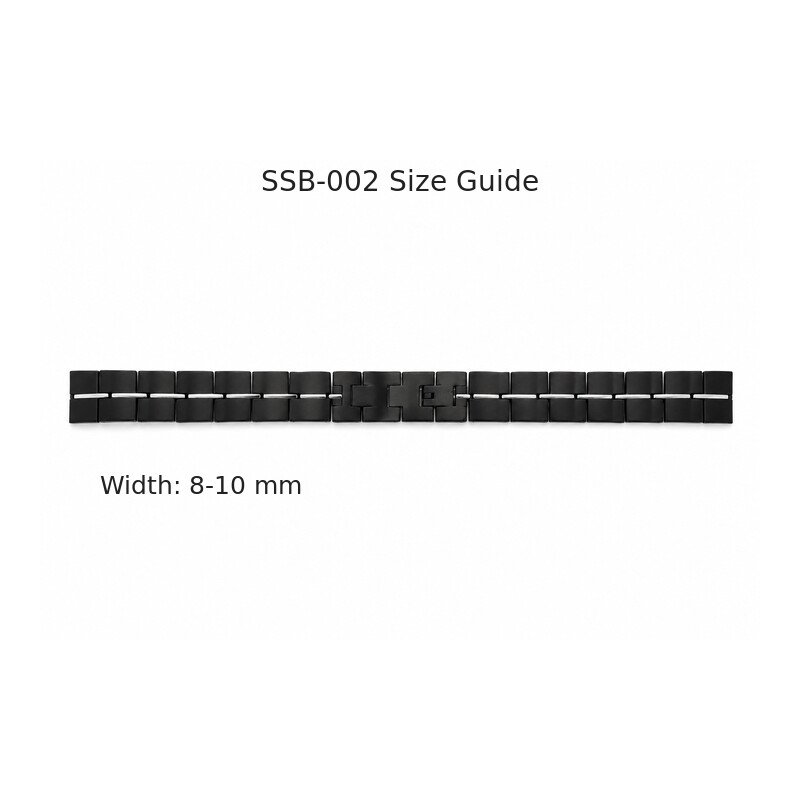 Black stainless steel bracelet size guide