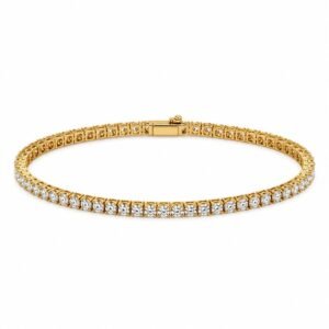 Gold Stainless Steel Tennis Bracelet