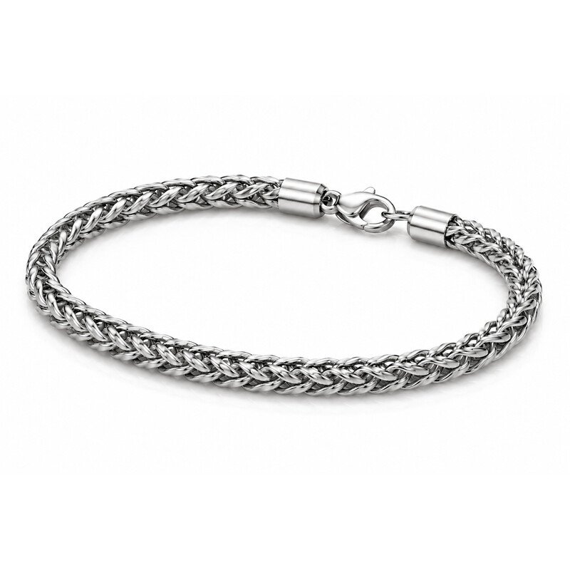 Stainless steel foxtail bracelet 45 degree view