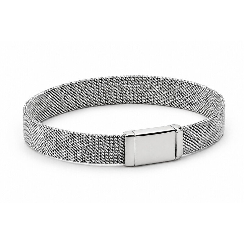 Milanese mesh bracelet 45 degree view